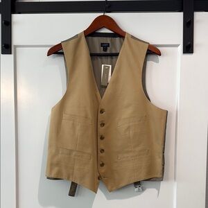 Classic Tan Button-Up Vest